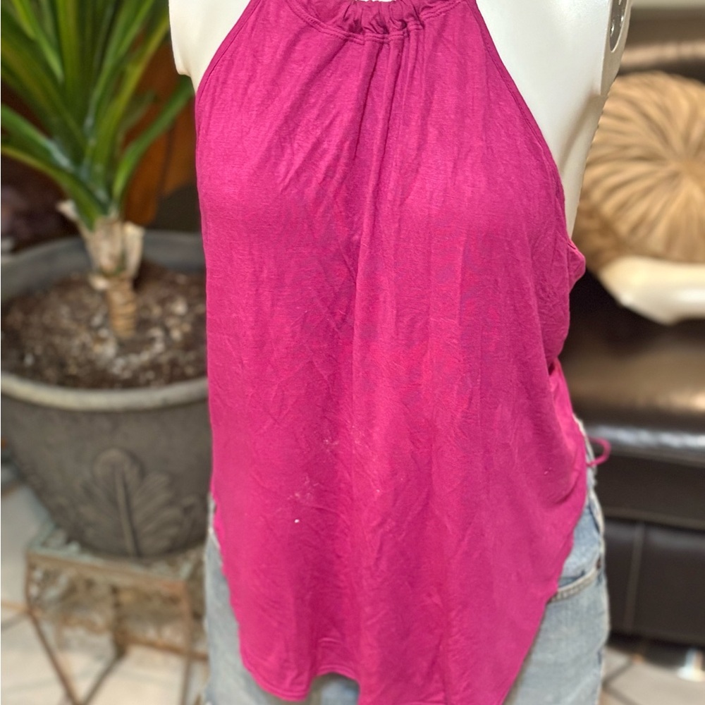 We The Free Fuchsia Halter Tank Top